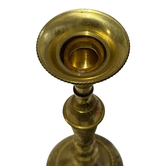 Vintage Elegant Expressions Solid Brass Candlestick Holder - Picture 6 of 7